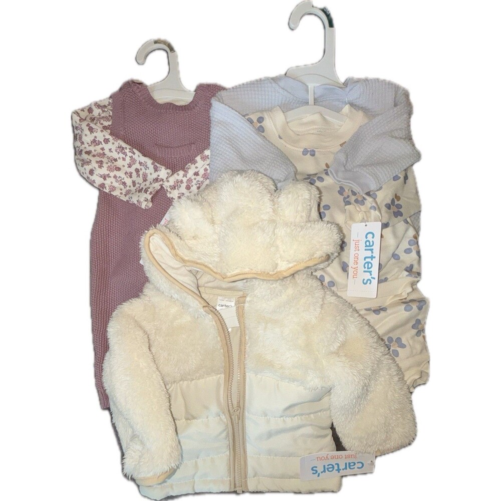 Carters Baby Girl 3 Months Fall Winter Clothing Lot Of 3 Jacket Outfits NWT
